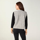COCO+CARMEN ALANA METALLIC VEST WITH FAUX PEARLS