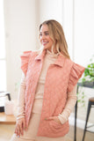 Grace + Emma PUFFER VEST, BLUSH GINGHAM