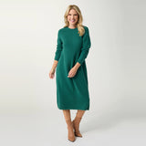 Coco+Carmen HEAVENLY-LUXE CABLE KNIT DETAIL DRESS in Transformative Teal