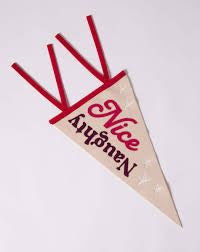 Nice Naughty Pennant Flag