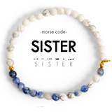 Sister : Morse Code Bracelet Lapis & Howlite