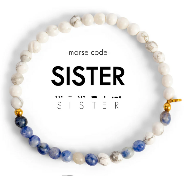 Sister : Morse Code Bracelet Lapis & Howlite