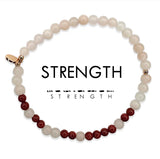 Strength : Morse Code Bracelet Aventurine & Goldstone