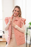 Grace + Emma PUFFER VEST, BLUSH GINGHAM