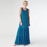 JANIE SOLID TIERED MAXI DRESS
