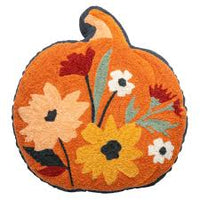 Pumpkin Floral Shaped Embroidered Pillow