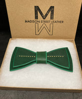 Irish Green Leather Bowtie