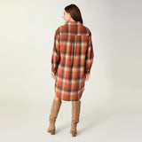 COCO+CARMEN BRIELLA PLAID BUTTON FRONT DRESS