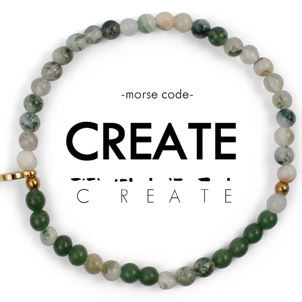 Create : Morse Code Bracelet Jasper & Green Glass