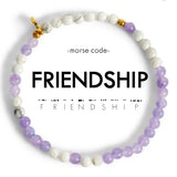 Friendship : Morse Code Bracelet Lavender Quartz & Howlite