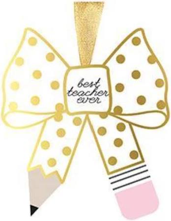 Best Teacher Ever Bow Ornament