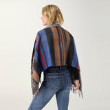 Coco+Carmen FRANCA REVERSIBLE BUTTON FRONT WRAP Denim/Camel/Grey