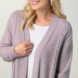 Coco+Carmen HEAVENLY-LUXE CABLE KNIT DUSTER CARDIGAN - Lavender Heather