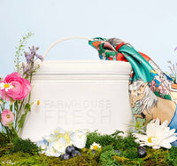 FarmHouse Fresh Cosmetic Bag with FHF Smurf Village Silky Scarf