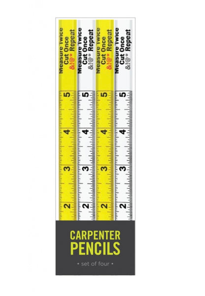 Measure Twice Cut Once Carpenter Pencil - 4 Pack