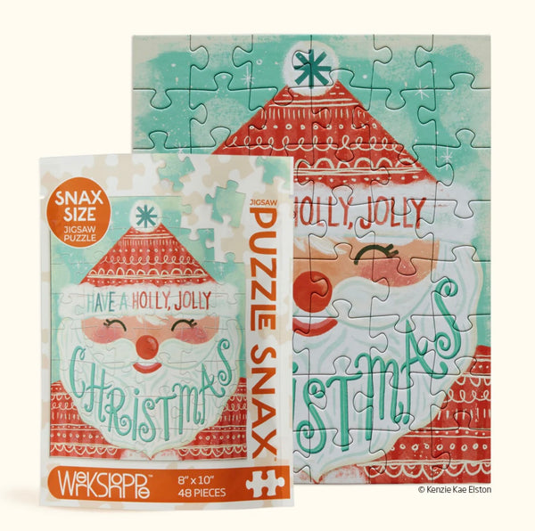 Holly Jolly Santa 100 Piece Puzzle Snax