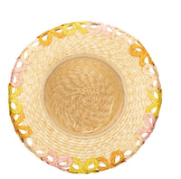 Positano Wheat Straw Turned Up Brim Round Crown