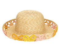 Positano Wheat Straw Turned Up Brim Round Crown