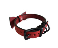 Red Leather Bow Tie Collar