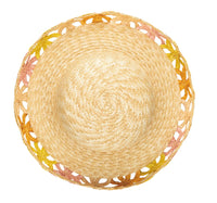 Positano Wheat Straw Turned Up Brim Round Crown