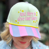 Embroidered Baseball Cap - "Just Here to Give God Glory"