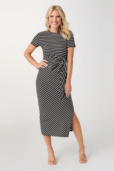 coco midi dress Coco+Carmen Amara Stripe Tie Waist Midi Dress