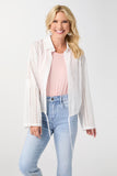 Coco+Carmen Rachel Eyelet Tab Sleeve Drawstring Jacket