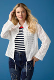Coco+Carmen Rachel Eyelet Tab Sleeve Drawstring Jacket