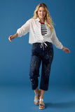 Coco+Carmen Rachel Eyelet Tab Sleeve Drawstring Jacket