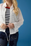 Coco+Carmen Rachel Eyelet Tab Sleeve Drawstring Jacket
