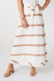 Coco+Carmen Katherine Striped Tie Waist Skirt