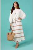 Coco+Carmen Katherine Striped Tie Waist Skirt
