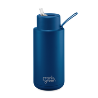 Ceramic Reusable Bottles 34oz with Flip Straw Lid
