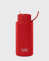 Ceramic Reusable Bottles 34oz with Flip Straw Lid