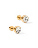 LINNY CO Screwback Stud Earrings - Juliet Clear 8mm