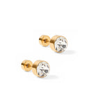 LINNY CO Screwback Stud Earrings - Juliet Clear 8mm