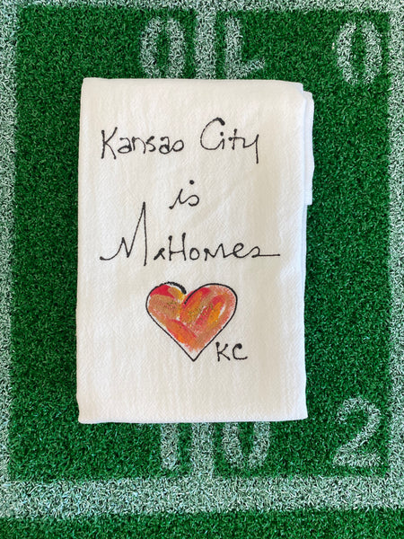 Painting Petunias art on a towel KC CHIEFS