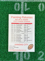 Painting Petunias art on a towel KC CHIEFS