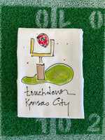 Painting Petunias art on a towel KC CHIEFS