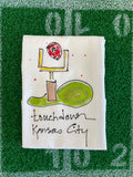 Painting Petunias art on a towel KC CHIEFS