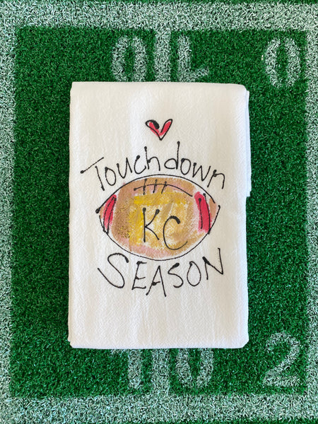 Painting Petunias art on a towel KC CHIEFS
