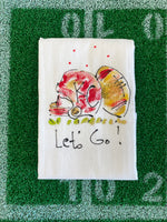 Painting Petunias art on a towel KC CHIEFS