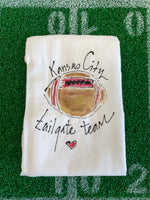 Painting Petunias art on a towel KC CHIEFS