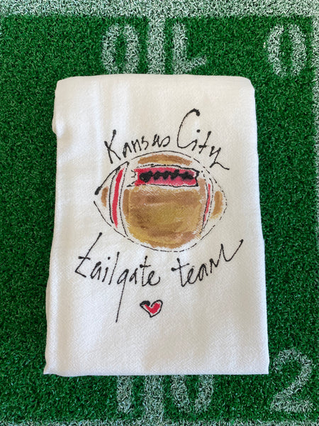 Painting Petunias art on a towel KC CHIEFS