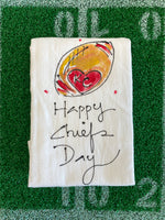 Painting Petunias art on a towel KC CHIEFS