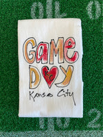 Painting Petunias art on a towel KC CHIEFS