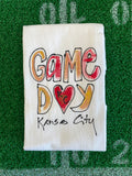 Painting Petunias art on a towel KC CHIEFS