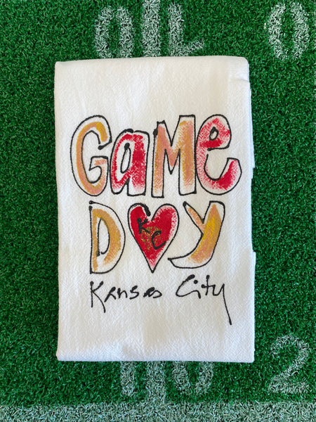 Painting Petunias art on a towel KC CHIEFS