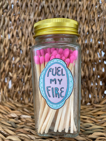Hazel Mazel Fuel My Fire Glass Jar with Matches