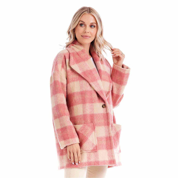 Pink Boston Plaid Coat